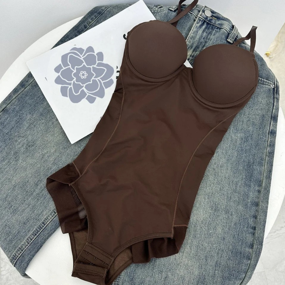 Body gainant soutien push up marron