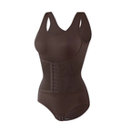 Body gainant ceinture zippé marron
