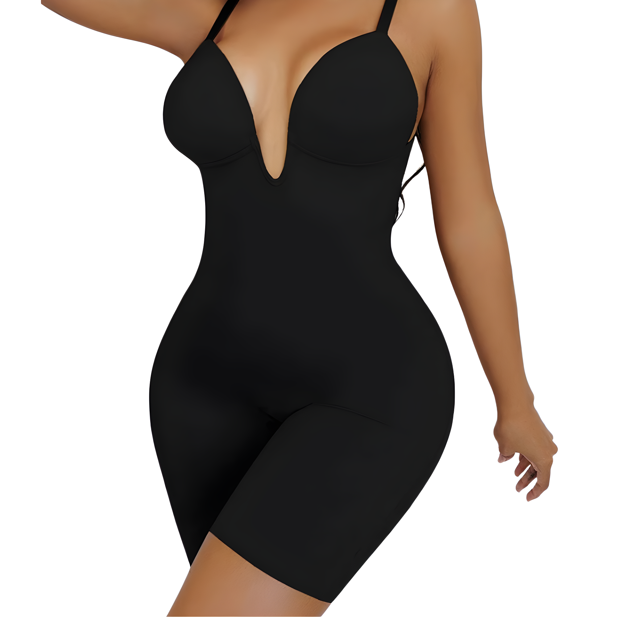 Body décolleté V noir femme