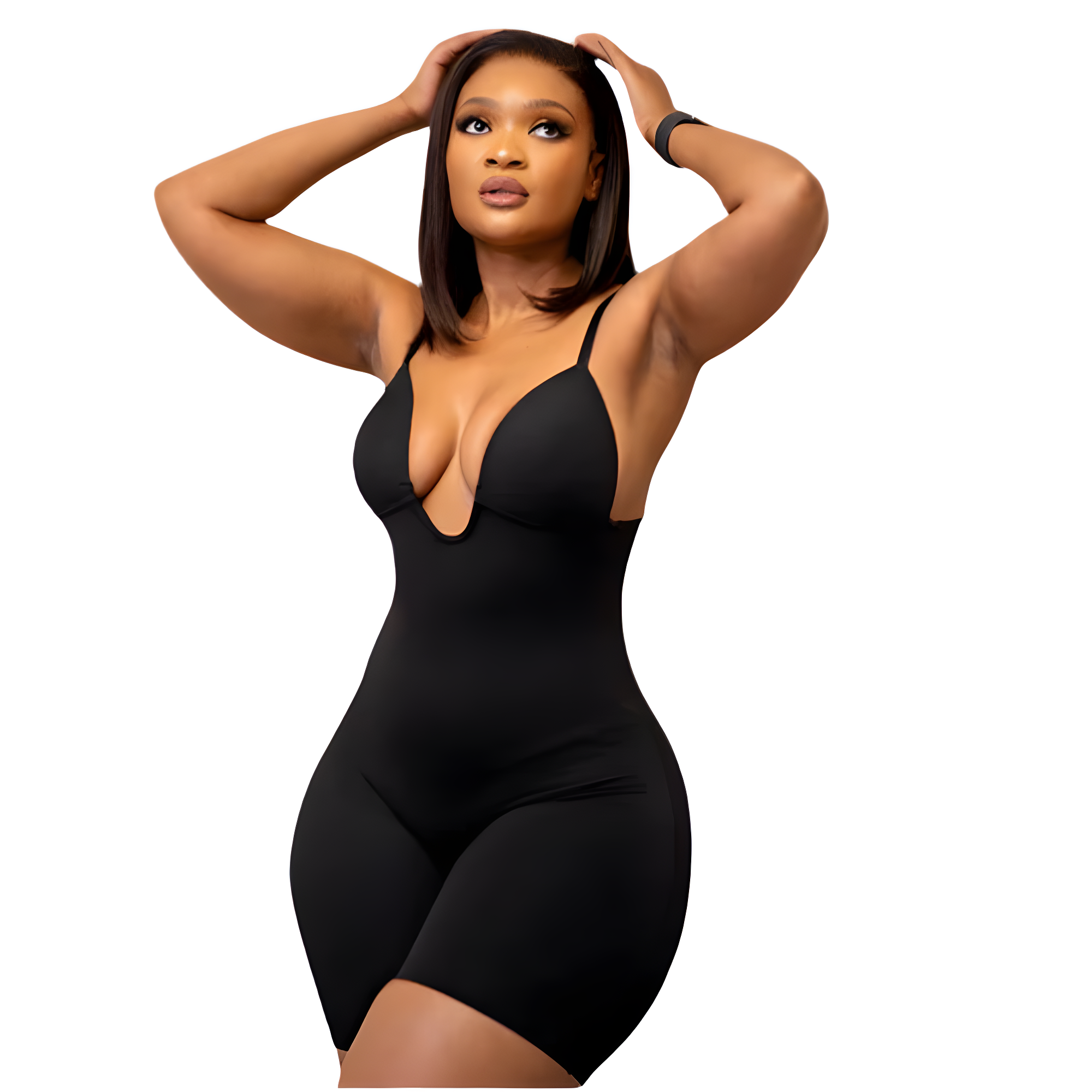 Body décolleté V noir gainant