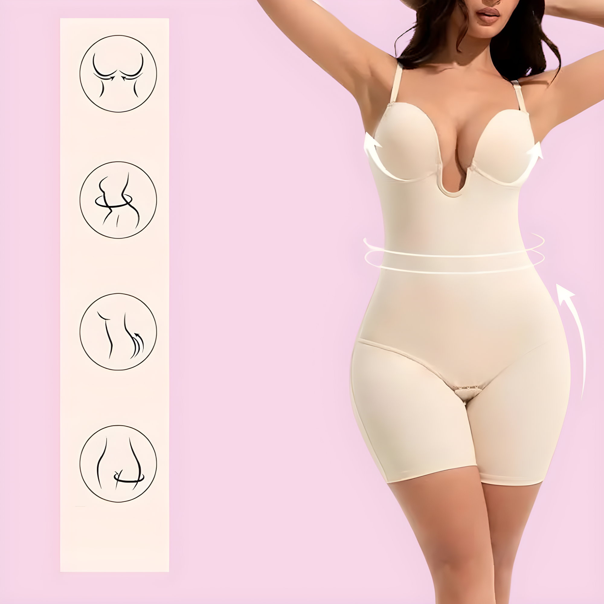 Body décolleté V gainant blanc